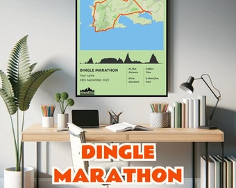 Poster personnalisé du marathon de Dingle - livraison GRATUITE