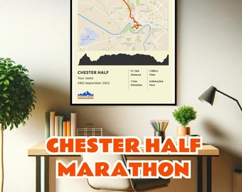 Personalised Chester Half Marathon Poster - FREE Shipping