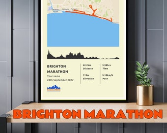Personalised Brighton Marathon Poster - FREE Shipping