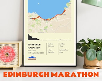 Personalisiertes Edinburgh-Marathon-Poster – KOSTENLOSER Versand