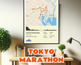 Poster personnalisé du marathon de Tokyo - livraison GRATUITE