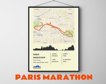 Personalised Paris Marathon Poster - FREE Shipping