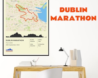 Personalised Dublin Marathon Poster - FREE Shipping
