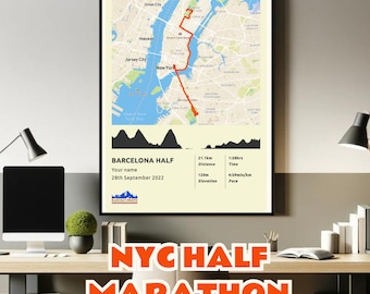Personalisiertes New York City NYC Halbmarathon Poster – KOSTENLOSER Versand