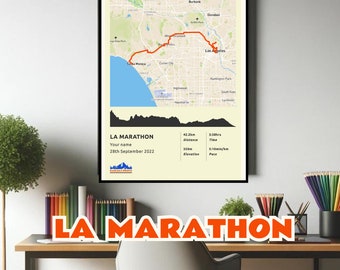 Poster personnalisé du marathon de LA - livraison GRATUITE