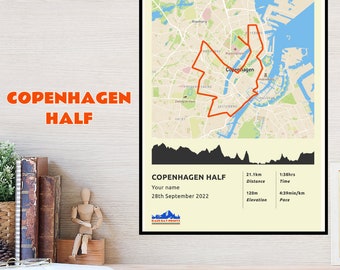 Personalisierter Kopenhagen-Halbmarathon – KOSTENLOSER Versand