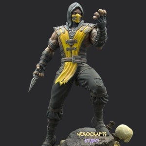 Mortal Kombat Scorpion Figure, Action Figure Statue, Gaming Collectible, Video Game Gift, Room Decor