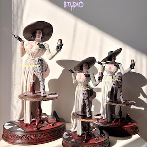 Lady Dimitrescu Figur | Resident Evil Statue | Vampir Dame Dekor | Horrorspiel Sammlerstück | Bemaltes oder Unbemaltes Modell