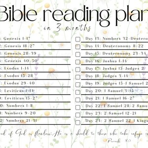 Bible Reading Plan - Etsy