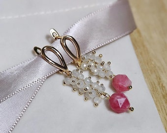 Pink tourmaline earrings