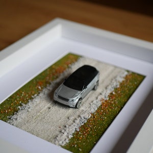 Diorama en miniatura de Range Rover, Diorama de Hot Wheels para decoración de estantes, lienzo de arte de Hot Wheels, exhibición de Hot Wheels, regalos de jugador, decoración de habitaciones para niños