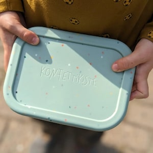 Confetti Box Silicone Lunch Box with 3 Compartments BPA Free Dishwasher Safe