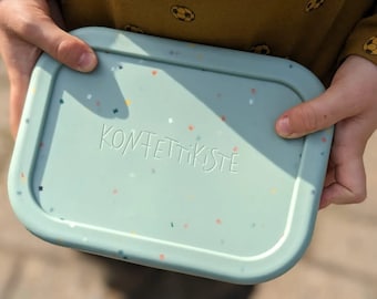 Confetti Box Silicone Lunch Box with 3 Compartments BPA Free Dishwasher Safe