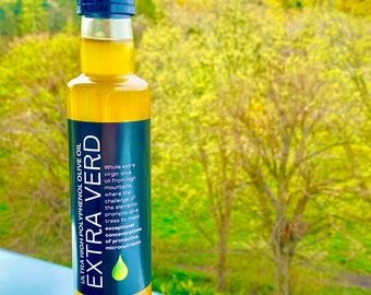 Extra Verd lab certified Ultra High polyphenol extra virgin olive oil, first pressing, early harvest, small batch, latest season