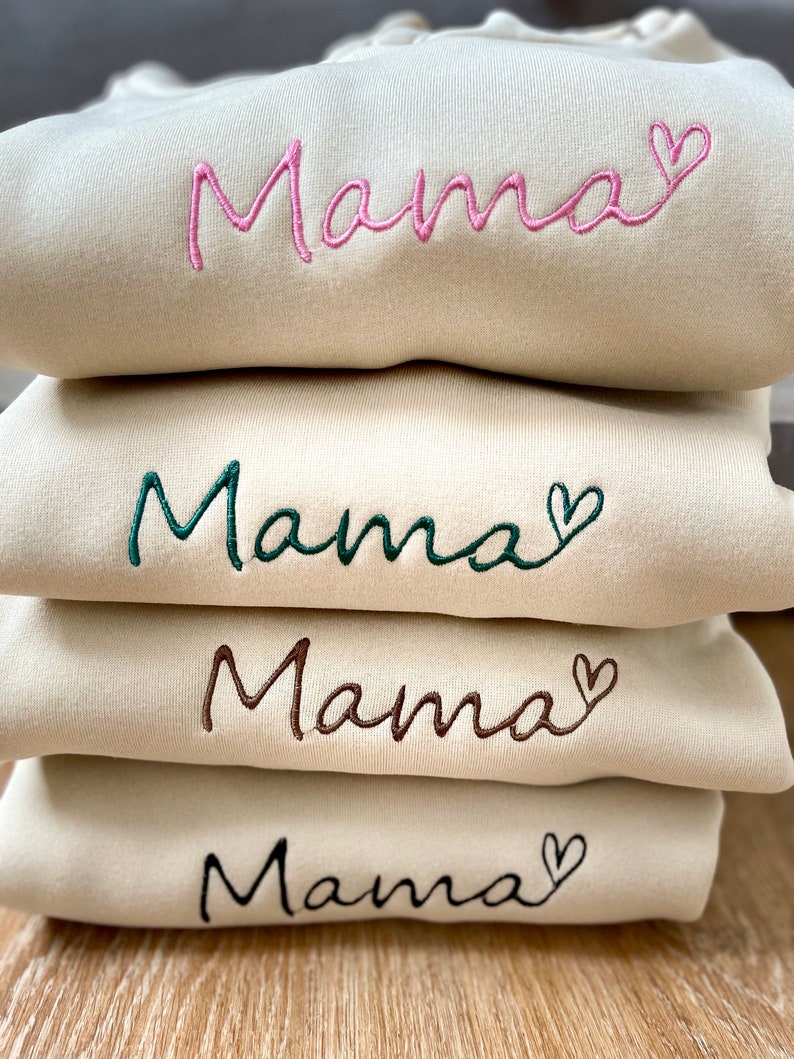 Bestickter Mama Hoodie personalisiertes Muttertagsgeschenk individuelles Mutterschafts-Sweatshirt Bild 6