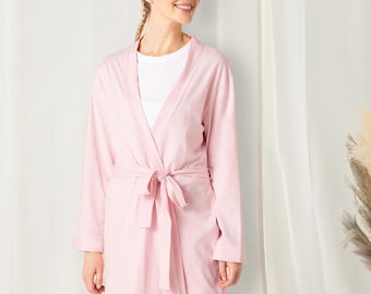 Robe de chambre kimono en coton personnalisée - Robe de chambre de mariée brodée