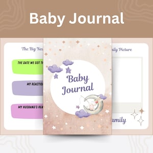 Baby Journal Printable | Baby’s First Year Memory Book | Milestones, Growth Tracker, Letters to Baby | Instant Download PDF