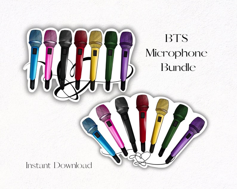 BT21 BTS Microphone Bundle | Instant Digital Download | BTS Microphone ...