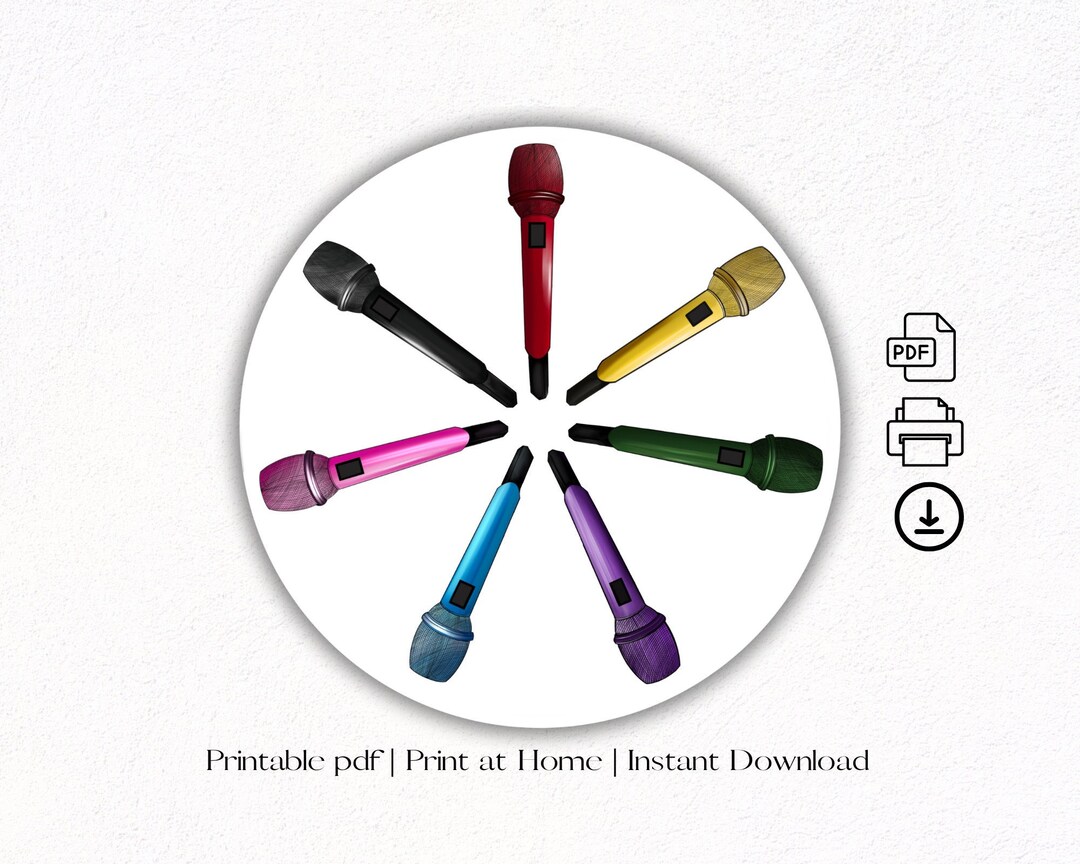 BTS Member Microphones Drawing Digital Download Printable Etsy
