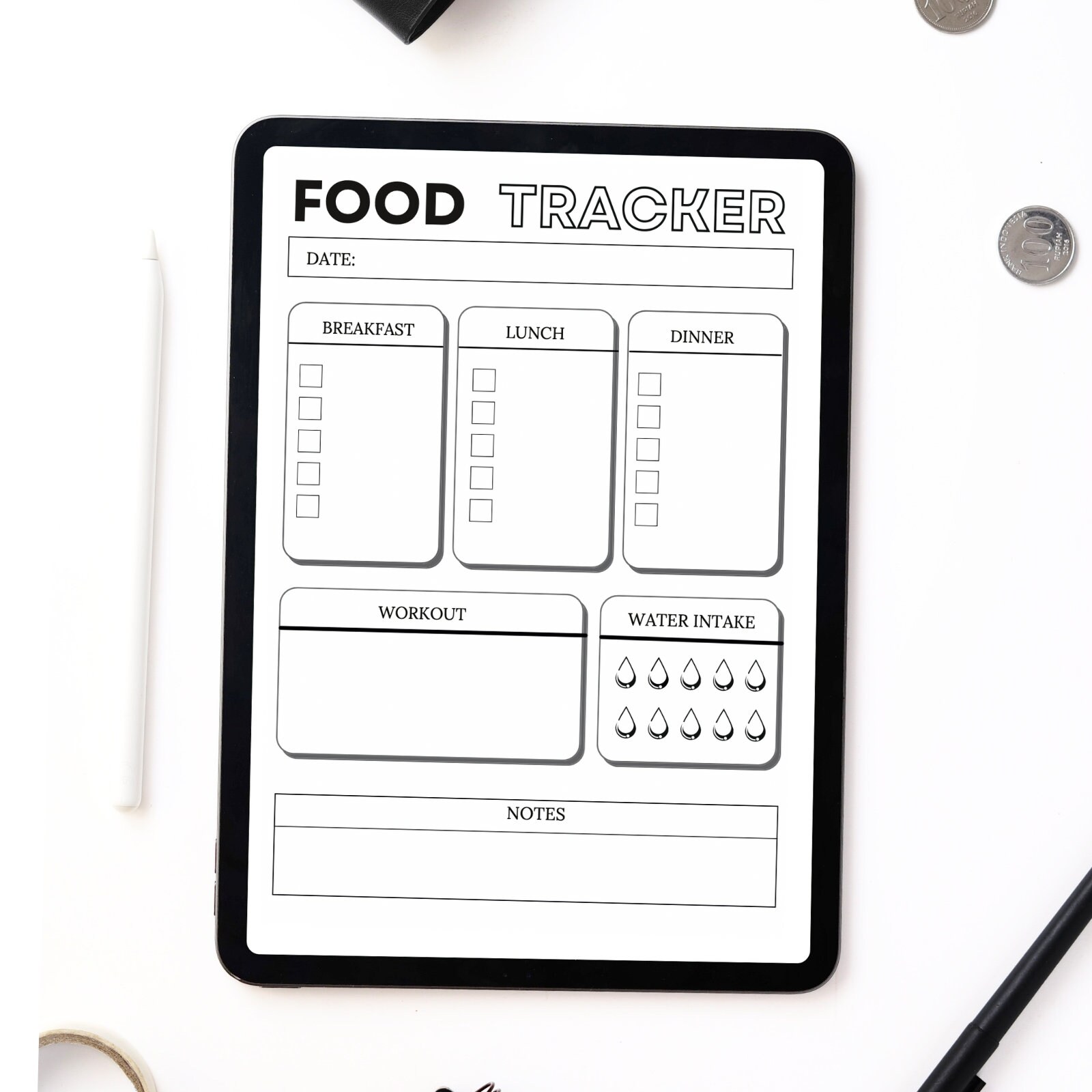 Printable Daily Food Tracker Food Journal Daily Food Diary Food Intake Tracker Water Intake printable-daily-food-tracker-food-journal-daily-food-diary-food-intake-tracker-water-intake
