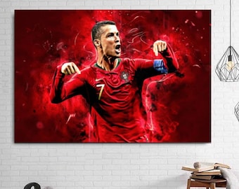 Cristiano Ronaldo Portugal Canvas, Quote Wall Art,Cristiano Ronaldo Wall Art, Cristiano Ronaldo Prints, Cristiano Ronaldo Poster,CR7 Canvas