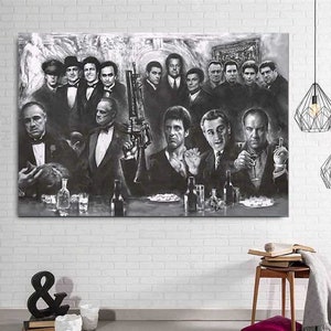Gangsters Canvas Art,Famous Gangsters Canvas Wall Art,Canvas Wall Art,Godfellas Poster,Large Canvas Wall Art,Luxury Wall Art,Ready To Hang