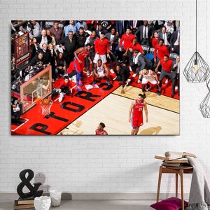 Lienzo de arte de pared con el último disparo de la leyenda de Kawhi, póster de Kawhi Leonard, lienzo de Kawhi, decoración de cueva de hombre, decoración de sala de juegos, lienzo artístico de Kawhi Toronto Raptors