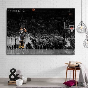 Lienzo de Last Shot de Stephen Curry, póster de Buzzer Beater, arte de pared extragrande, póster de Stephen Curry, regalo para fanáticos del baloncesto, lienzo listo para colgar