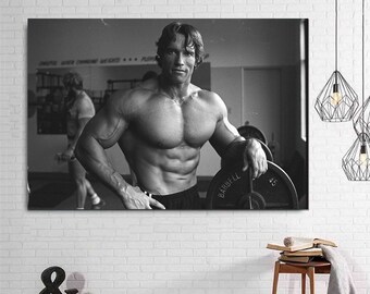 Arnold Schwarzenegger Rugs Canvas, Body Building Wall Hanging, Tapestry Bodybuilding workout fitness, Arnold Schwarzenegger Ready To Hang