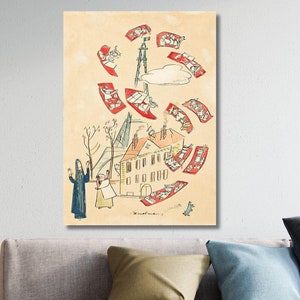 Magic Carpets By Ludwig Bemelmans Art Quality Print, Madeline at the Zoo Poster, Ludwig Bemelmans Painting, Home Decor ,Bemelmans Canvas Art