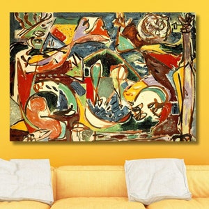 Jackson Pollock Extra Large Wall Art ,Jackson Pollock Wall Art Canvas ,Abstract Canvas Wall Decor, Poster,Art Print, Painting, Ready to Hang