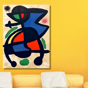 Joan Miro Poster, Surrealism Art,Joan Miro Print Canvas, Joan Miro Painting, Extra Large Wall Art, Abstract Wall Art, Ready to Hang Canvas