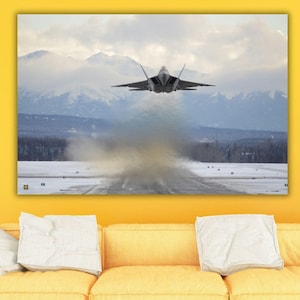 F-22 Raptor Canvas, Fighter Jets Ready to Hang Canvas Wall Art, Huge Canvas Wall Art,Aircraft Wall Print, F22 Figther Printing, F22 Wall Art