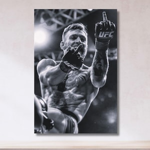 Conor McGregor print, motiverende poster, Conor McGregor canvas, fitness muurkunst, Conor McGregor kunst aan de muur, motiverende muur kunst, klaar om op te hangen