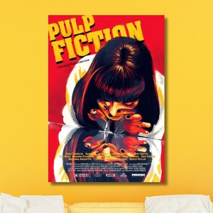 Pulp Fiction Print, Mia Wallace Poster, Mia Wallace Canvas,Pulp Fiction Movie,Pulp Fiction Mia Canvas Decor,Mia Wallace Ready To Hang Canvas
