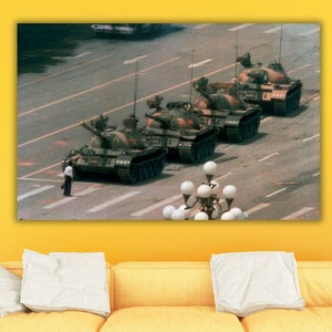 Tank Man Tiananmen Platz 1989 Druck Leinwand Wandkunst, Tank Man Tiananmen Leinwand, Tank Man Tiananmen Poster, Tank Man Tiananmen Druck