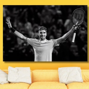 Roger Federer Canvas Poster, Motivational Wall Art,Roger Federer Wall Art,Sport Wall Art,Man Cave Decoration,Tennis Wall Art,Tennis Fan Gift