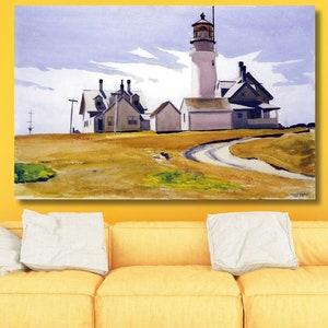 Highland Light By Edward Hopper Wall Art, Modern Wall Art, Hopper Canvas Wall Art, Edward Hopper Print, Edward Hopper Poster Museum Painting