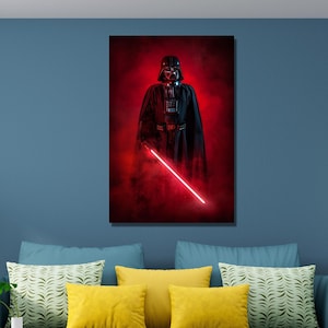 Darth Vader Canvas Print, Darth Vader Poster, Midnight Starwars Print Art, Darth Vader Print Starwars Art, Clone Wars, Ready To Hang,Gift