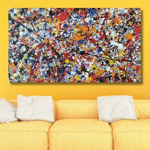 Jackson Pollock Arts, Abstract Canvas Wall Decor, Poster,Print Art, Painting, Jackson Pollock Extra Large Wall Art ,Ready to Hang Canvas Art
