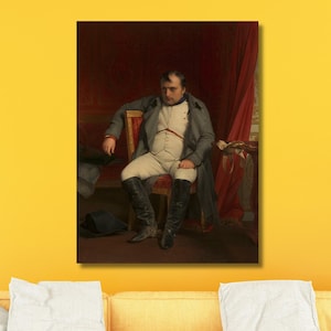 Emperor&#39;s Last Stand: Canvas Print of &#39;Napoleon at Fontainebleau, 1814&#39; Wall Art,Napoleon Bonaparte ,Napoleon Painting,Ready To Hang Canvas