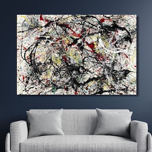 Jackson Pollock Canvas Wall Art,Abstract Canvas Wall Decor, Poster,Art Print, Painting, Jackson Pollock Extra Large Wall Art ,Ready to Hang