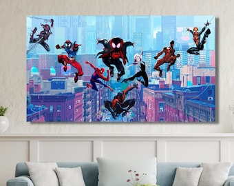 Miles Morales Spider-Man POSTER,Into the Spider-Verse Poster,Spiderman Into the Spider-verse Painting,Minimalist Movie Poster,Ready To Hang