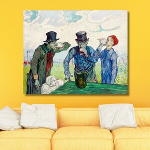 The Drinkers (1890) by Vincent Van Gogh Wall Art Vincent Van Gogh Canvas Her Gift for Home Gift Arts Vincent Van Gogh Canvas, Vintage Art
