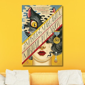The Master and Margarita by Mikhail Bulgakov Canvas Poster Art ,Printable Book Cover,Literary Poster Art,Book Cover Print Art Ready to Hang
