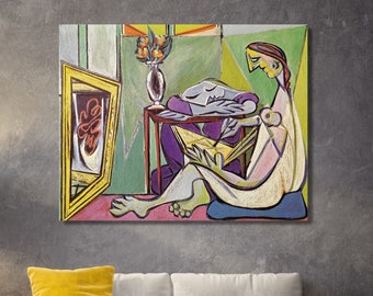 パブロ・ピカソ作「Femme au Chapeau」アート壁画。すぐに飾れる有名な
