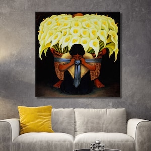 Diego Rivera Canvas Flower Festival, Feast of Santa Anita Art Print, Diego Rivera Wall Art, Rivera Artwork,Diego Rivera Ready To Hang Canvas