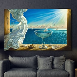 Reproduction encadrée de Vladimir Kush, Poster, Reproduction sur toile, décoration d'intérieur, Peinture de Vladimir Kush, Peinture surréaliste, Art moderne, Toile prête à accrocher