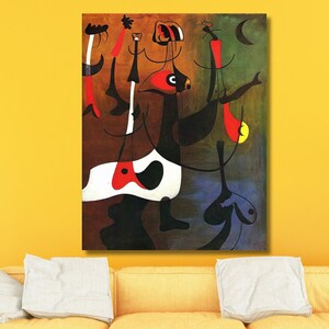 Joan Miro Art,Surreal Wall Decor,Joan Miro Paintings,Exhibition Wall Art,Joan Miro Print,Luxury Wall Art,Surrealism art,Ready to Hang Canvas