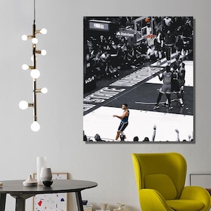 Póster de Steph Curry DON'T LOOK, impresión en lienzo, póster de los Golden State Warriors, arte de pared del campeón de la NBA, arte de pared extragrande, lienzo listo para colgar
